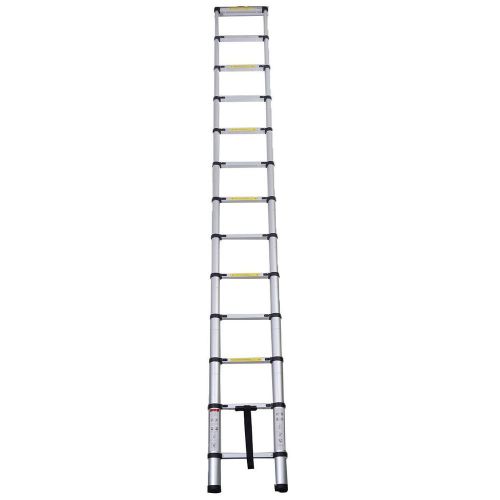 12.5ft aluminum telescoping telescopic extension ladder tall multi purpose for sale