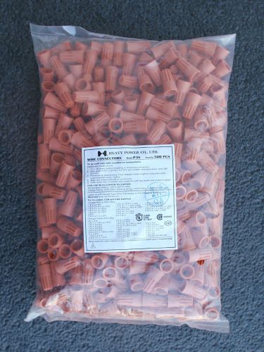 (500 count) P3S Orange screw-on twist wire nut connector for #14-22 wire
