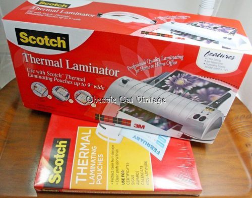 Scotch Thermal Laminator, Never Used, and box of 100 Laminating Pouches