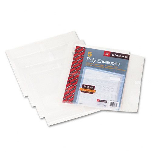 Smead side-load envelopes, 1 1/4&#034;&#034; expansion, jacket, letter, poly, clear, 5/pac for sale
