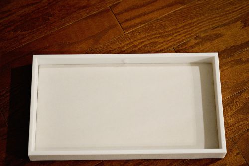 9 White Plastic Stackable Trays w/ White Velvet Pad Display Jewelry Inserts