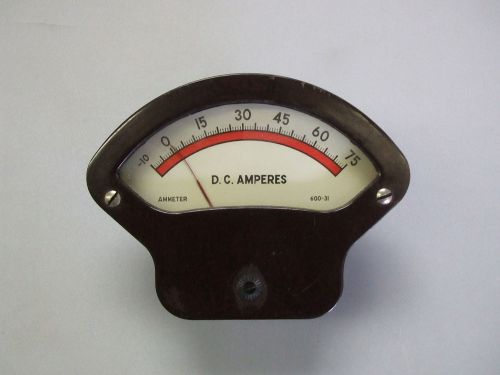 Vintage Bakelite  D.C.Amperes Amps Meter Gauge  Industrial