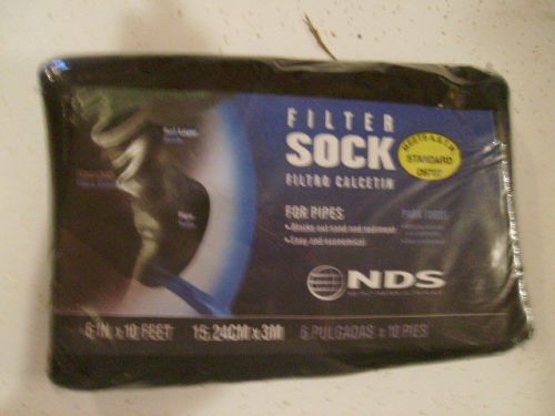 &#034;NEW&#034; 2- NDS Filter Sock 6&#034; x 10&#039; Drain Pipe Cover Block Out Sand Sediment!