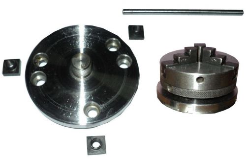 65 mm-3 jaw self centering chuck w/mounting back plate &amp;t- nuts for rotary table for sale