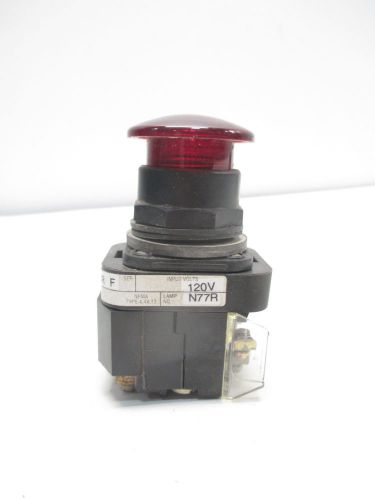 ALLEN BRADLEY 800H-PRML16R ILLUMINATED RED LENS SER F 120V-AC PUSHBUTTON D497269