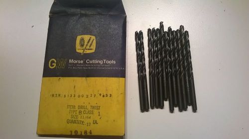 Gulf western morse cutting tools twist drills 11/64&#034; (12) in package for sale