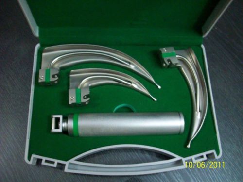 Surgical , Medical Fiber Optic Macintosh Laryngoscope 3 Blade Set