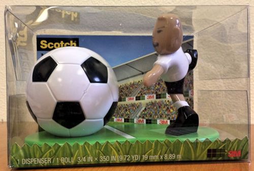Scotch Magic Tape Dispenser Soccer Player Plus Bonus Roll of Tape
