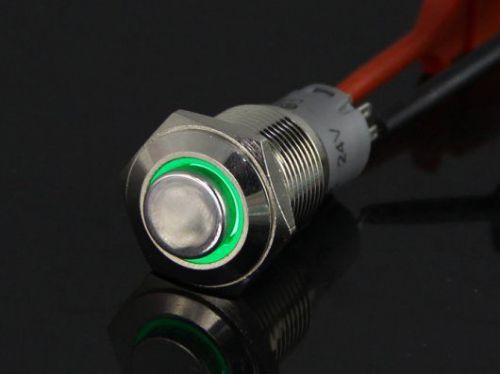 16mm Momentary Metal Illuminated Push Button - Green LED DIY Maker Seeed BOOOLE