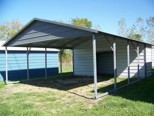 Metal Carport with Utility Room 20&#039;x31&#039; A-frame Horizontal Roof 10&#039; Enclosed