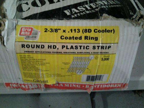 GRIPRITE GR08R  2-3/8&#034; ROUND HD 8D COOLER COATED RING NAIL 5000CT (APPROX)
