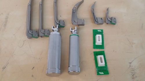 2X Welch Allyn Handle Battery C size D Size with  6 Assorted Size Rusch Blades