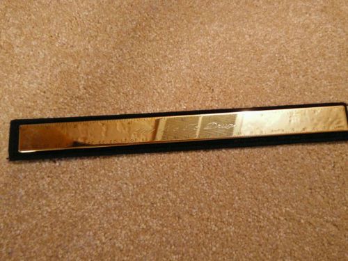Gold plated 12 inch Ruler &#034;Say No to Drugs&#034; (inches &amp; cm)