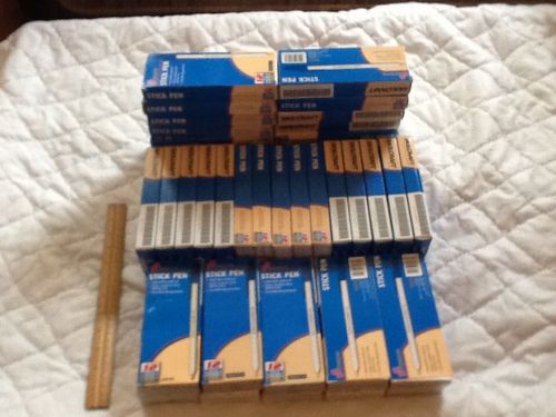 468 SKILCRAFT STICK PENS BALL POINT BLUE INK FINE POINT USA MADE 37 BOXES OF 12