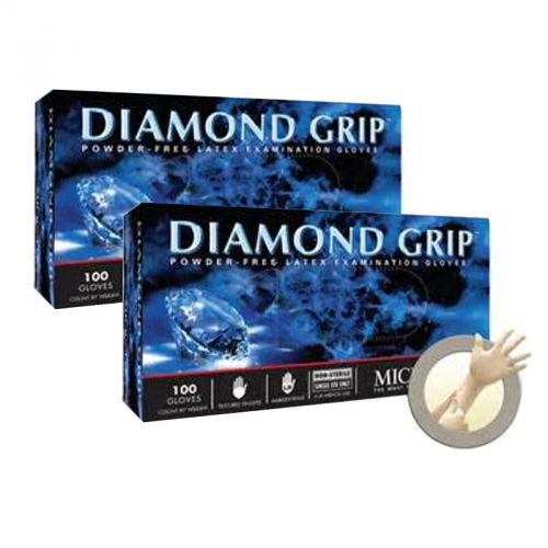 MICROFLEX DIAMOND GRIP 2 Box 100 Gloves MF300S Small Latex Exam Auto Mechanic