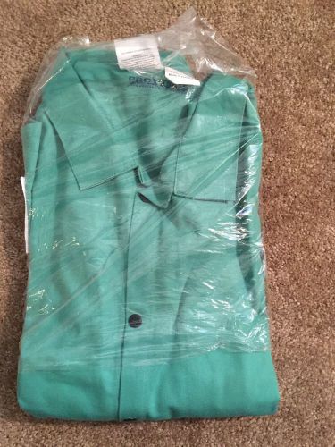 Welding Jacket With Leather Sleeves Green/Grey Size 2XL