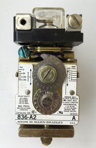 Allen Bradley 836-A2 Series A pressure control 0-140PSI  Series A 836A2