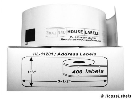 HouseLabels Brother-Compatible DK-1201 Address Labels (1-1/7&#034; x 3-1/2&#034;; 29mm*...