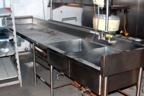 Large 2 Compartment PREP SINK 12ft Long