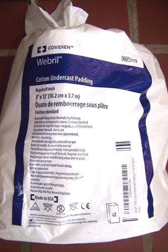 Covidien Webril  4&#034; x 12&#039; Cotton Undercast Padding REF 3175 1 Bag