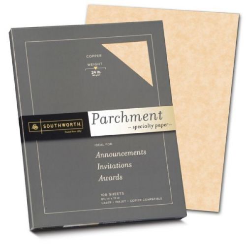 SOUTHWORTH P894CK Parchment Specialty Paper, 8 1/2&#034; x 11&#034;, 24 lb Copper, 100/Box