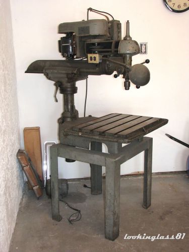 Vintage walker turner radial multi speed drill press with bench works! for sale
