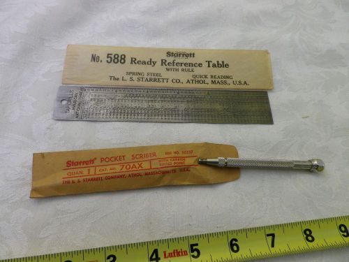 Starrett 70AX Scribe and no. 588 Reference table   Excellent