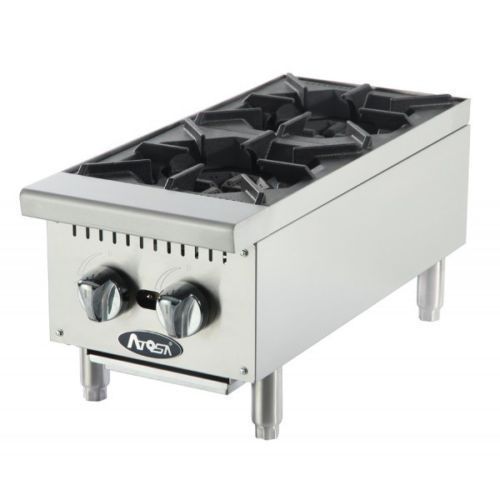 New atosa nat. gas/propane 12&#034; countertop two burner hot plate, model athp-12-2 for sale