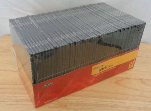 50 Pack Slim Style Jewel Cases CD DVD Belkin Plastic Storage NEW Sealed Pkg