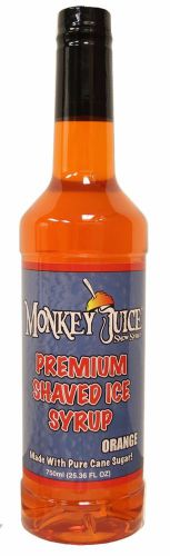 Orange Snow Cone Syrup - Made with PURE CANE SUGAR - Monkey Juice Brand
