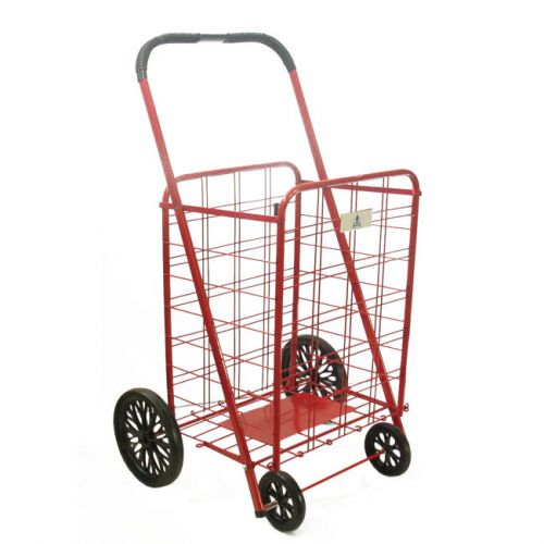 Extra large shopping cart red heavy duty folding grocery cart h1001xl athome for sale