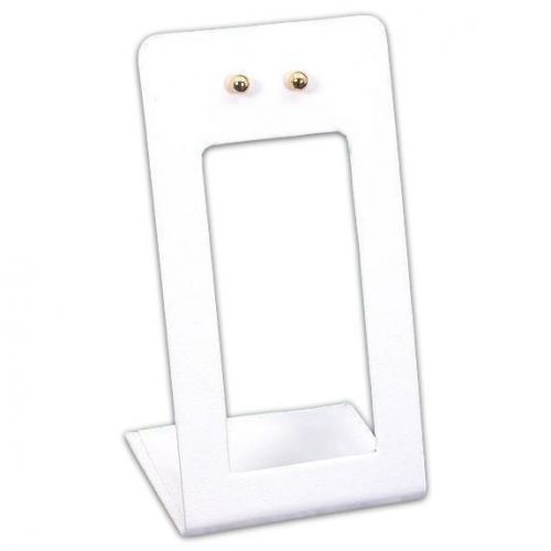White Faux Leather Earring Display Stand Case 2 3/8&#034;
