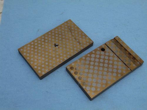 2 Machinist tools brass magnetic transfer plate 4x2.25x3/8 some defects