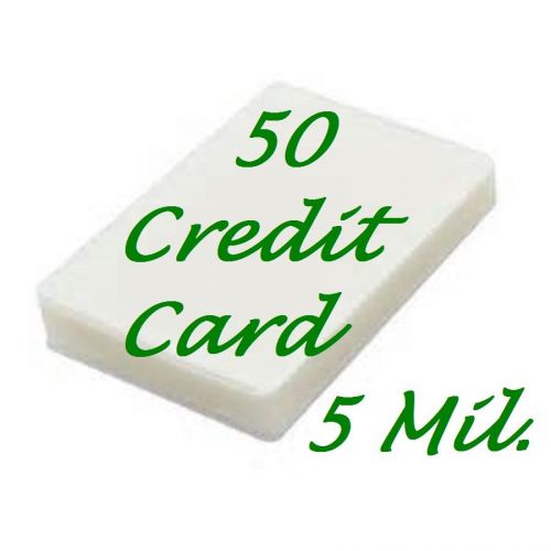 Credit Card 50 PK Laminating Laminator Pouch Sheets 5 Mil. 2-1/8 x 3-3/8