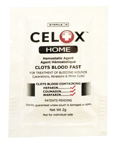 Celox Home 2g One Pack Stops Bleeding Fast Wound Trauma Bandage First Aid Kit