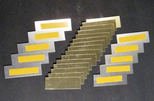 Trophy Engraving Plates 25 Pieces Bright Gold Aluminum 1&#034; x 3&#034; With Tape