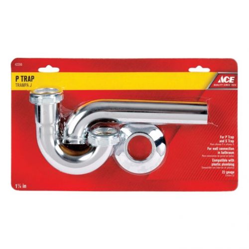 Ace 1-1/4&#034; P Trap ~ Chrome Plated Brass ~ 42356 ~ New ~ Free Shipping