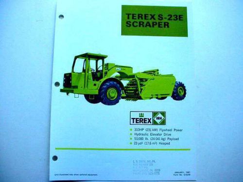 3 Pieces Terex TS-18, S-23E &amp; TS-24 Scraper Literature
