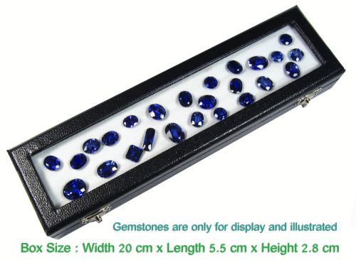 1 PIECE OF TOP GLASS GEMSTONE DIAMOND COIN JEWELRY DISPLAY LONG BOX 20x5.5cm.