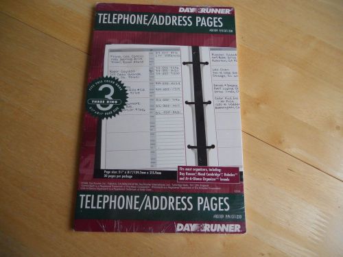 Day Runner Telephone Address  Pages  5 1/2&#034; X 8 1/2&#034; -Factory Sealed