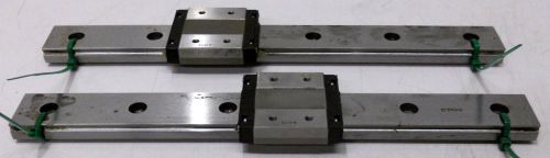 PAIR OF THK RSR-12WV A5F-24 LINEAR BEARING SLIDE STAGE BLOCK GUIDE RAILS 9&#034;