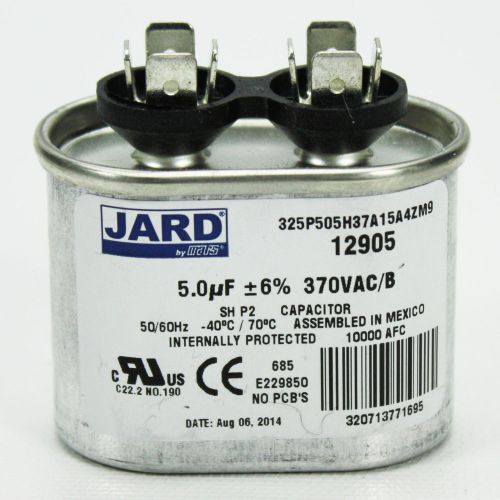12905 jard mars motor run capacitor 5.0 mfd 370vac oval for sale