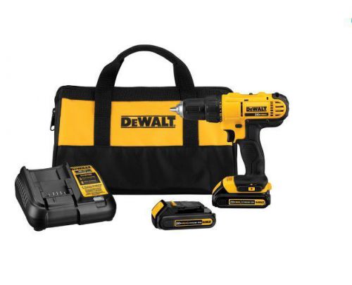 New dewalt drill 1/2in cordless 20 volt lithium ion (li-ion) with battery &amp; case for sale