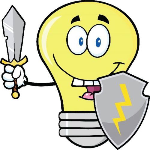 30 Custom Yellow Warrior Light Bulb Personalized Address Labels