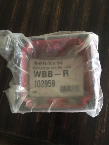 Wheelock weatherproof backbox wbb-r #102959 -red - new, fire alarm (2 available) for sale