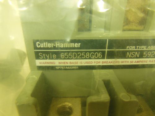 CUTLER-HAMMER Style 655D258G06 FUSE BASE for AQB-A101 Circuit Breaker Assy