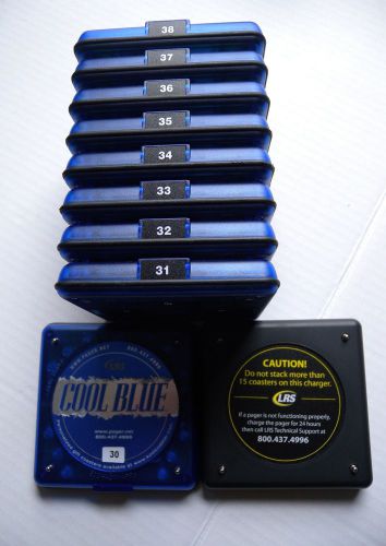 LRS Coaster Pager Cool Blue Lot of 9 plus 1 base