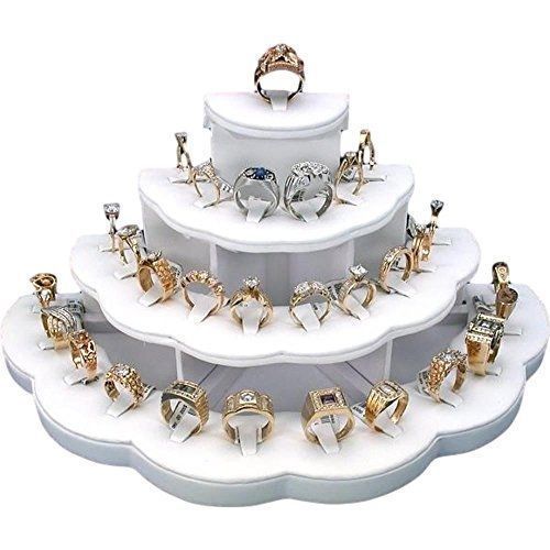 NEW White Ring Display Holds 29 Rings Jewelry Stand Free Shipping