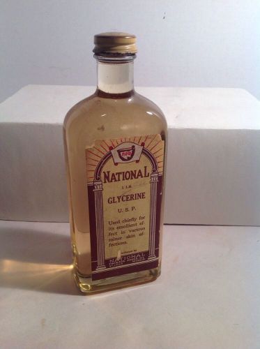 Glycerin Vintage Drug Bottle NPD National Package Drug Item159 Store Pharmacy
