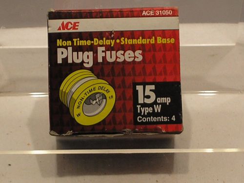 Generic ace hardware type w 15 amp screw in edison base fuses box of 4 for sale